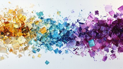 Poster - Vibrant color splash art abstract composition digital artwork modern design horizontal view creative expression