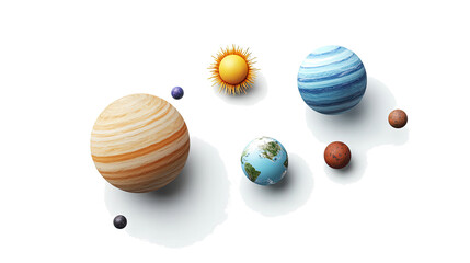 Poster - Solar System Planet Set With Earth Saturn and Sun Generative AI