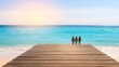 © Big9869 - Three Silhouettes Holding Hands on Beach Pier