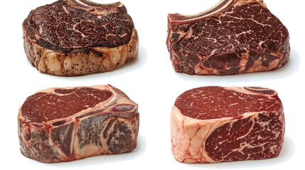 Poster - Beef Steak Cuts Arranged on Transparent Background Generative AI