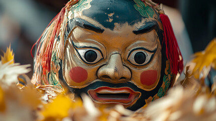 Wall Mural - Traditional Setsubun celebrations featuring a demon mask during the festival in Japan