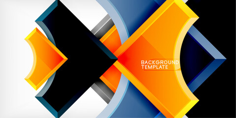 Poster - Geometric design abstract background - circles and triangles