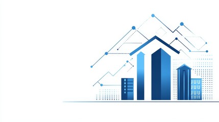 Poster - Urban Growth Cityscape and Rising Financial Charts