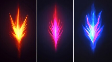 Poster - Vibrant Energy Flames Three Spectral Light Designs