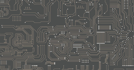 Poster - Circuit technology background with hi-tech digital stock illustration