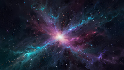 glowing sparks in a fantasy nebula scene