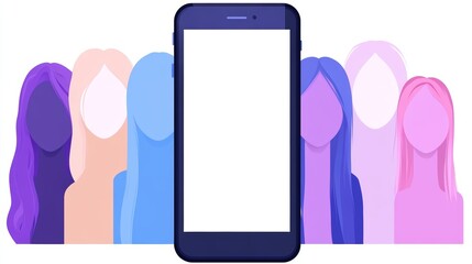 Poster - Women Profiles Displayed on Smartphone Screen