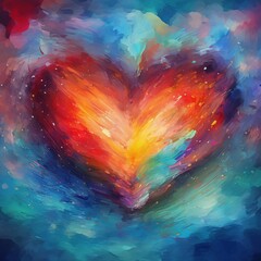 colorful abstract heart background