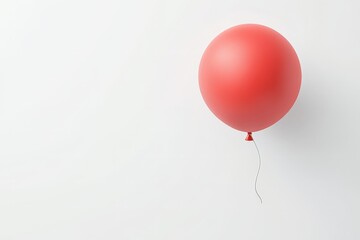 Canvas Print - A single red balloon floats against a white background