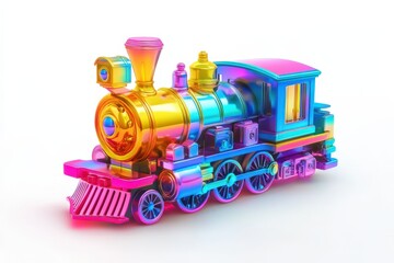 Poster - Colorful Metallic Toy Train Engine Model