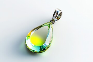 Sticker - Elegant Teardrop Shaped Green Crystal Pendant