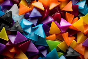 Wall Mural - Colorful Stacked Plastic Triangles 