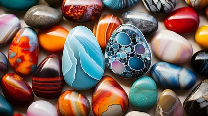 Wall Mural - Colorful Stones in Chaotic Arrangement