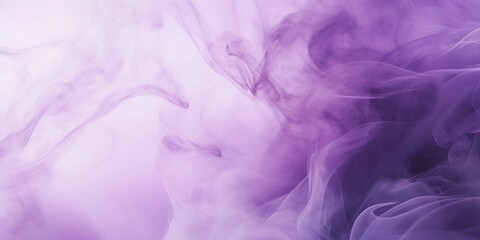 Wall Mural - Creative purple lilac smoke Halloween background of floating smoking graphic studio banner misty fog haze atmosphere on monochrome trendy plain back ground cloudy mysterious copy space backdrop