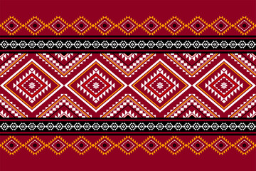 Geometric ethnic oriental seamless pattern traditional Design for background, carpet, wallpaper, clothing, wrapping, Batik, fabric, Vector, illustration, embroidery style, sadu, color.