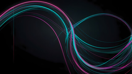 Wall Mural - Flat Design Background with Intertwining Neon Lines
