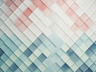 Wall Mural - Geometric Tile Wall Background in pastel Tones