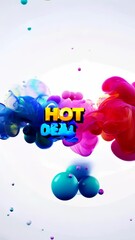 Poster - A colorful image of a bunch of balloons with the words HOT DEALS written on it. The balloons are in different colors and sizes, and they are scattered all over the image