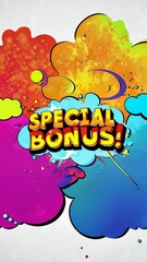 Poster - A colorful comic book cover with the words 