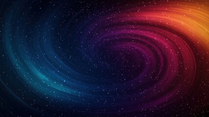 Canvas Print - A vibrant cosmic swirl of colors, blending deep blues, purples, and fiery oranges against a dark backdrop, evoking a sense of mystery and infinity.