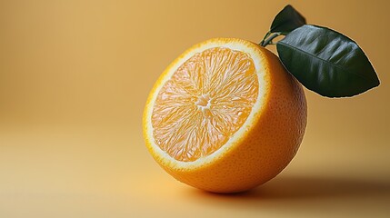 A fresh orange standing alone against a white background, emphasizing its vibrant color and texture