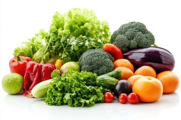 Sticker - Fresh produce pile studio shot, white background, healthy eating