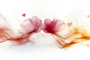 Wall Mural -  love kiss border, isolated on white background