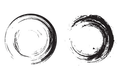 Wall Mural - round brush strokes vector. painted rounds collection. grunge text boxes or textured backgrounds