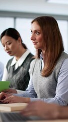 Poster - Diverse College Students Group In Classroom