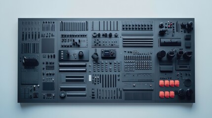Poster - Film editing equipment arranged on a modern studio desk.