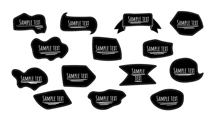 Poster - Set of hand drawn text frames. Vector text boxes of different shapes isolated on white background