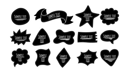 Poster - Stickers, labels for writing text. Vector text boxes of different shapes isolated on white background