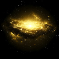 Wall Mural - golden galaxy abstract background