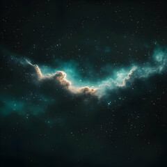 Wall Mural - Teal Nebula Space Background Illustration