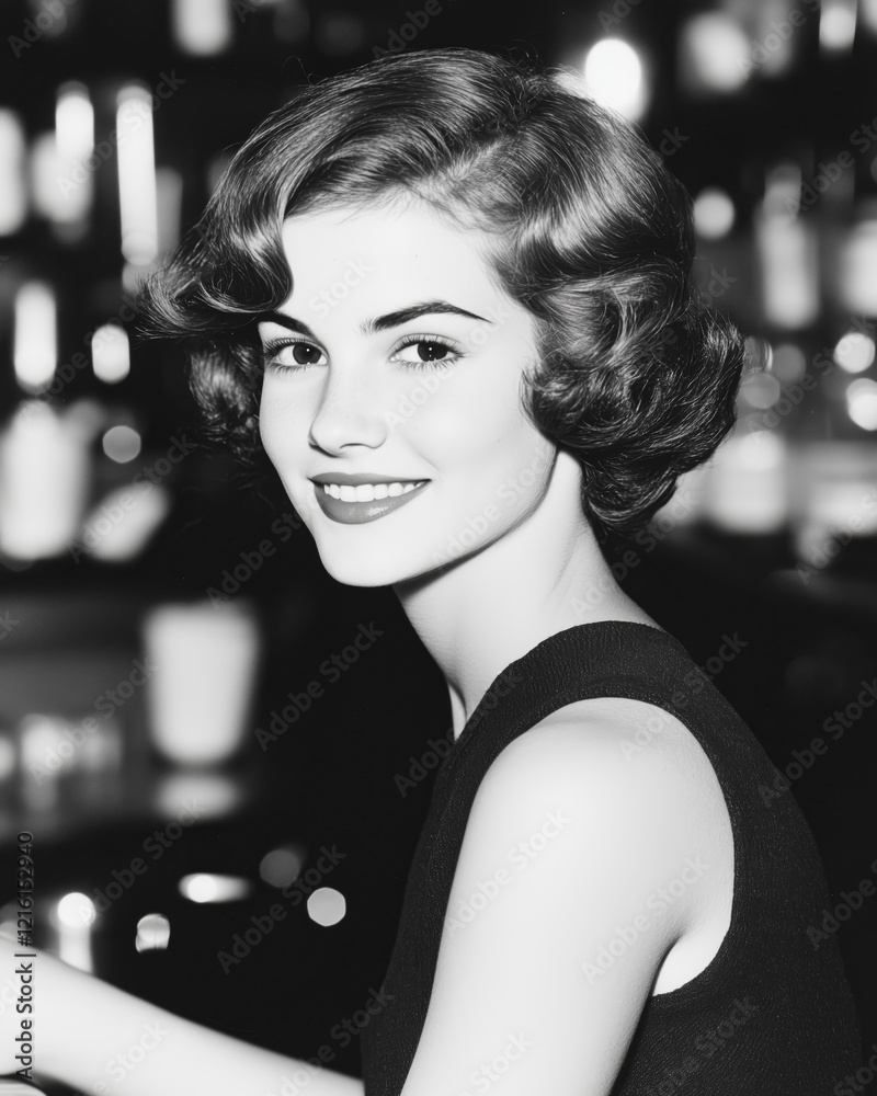 Vintage 1969 style photo in black