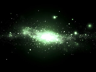 Wall Mural - green galaxy abstract background