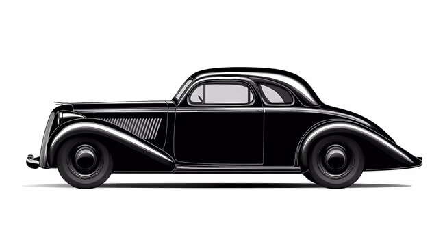 Black vector illustration car, on a white background with no shadows, in high quality.
