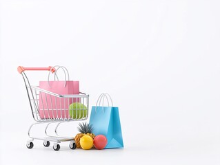 Poster - shopping habits, consumer behavior, purchase drivers, sleek infographics, clean abstract visuals, contemporary design, dynamic presentation, no trademark, no watermark, research-heavy aesthetic