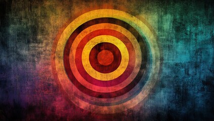 Poster - Abstract concentric circles on grunge texture background. (2)