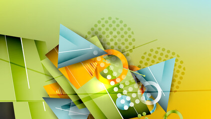 Poster - Creative triangles and circles composition
