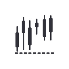 Poster - Stock chart solid icons, minimalist vector illustration ,simple transparent graphic element .Isolated on white background