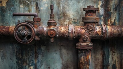 Poster - Pipe connection with a hose and valve visible in a utility room, emphasizing the plumbing system setup for maintenance or installation purposes