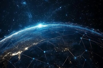 Wall Mural - Global Connectivity: A Digital Representation of the Earth