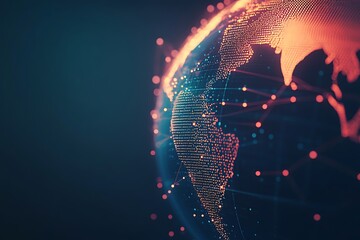 Wall Mural - Global Connectivity: A Digital Representation of the Earth