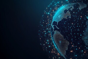 Wall Mural - Global Connectivity: A Digital Representation of the Earth