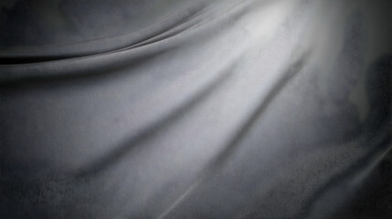 Wall Mural - Flowing Gray Fabric Drapes with Soft Lighting and Subtle Texture