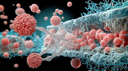 Aufkleber - Hmpv virus airborne spread laboratory environment concept image scientific visualization microbial dynamics