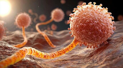 Aufkleber - Hmpv virus transmission event airborne spread scientific visualization laboratory environment microscope viewpoint viral concept