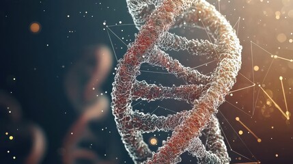 Fototapete - Showcasing advanced digital hologram of hmpv virus genetic sequencing standards in a virtual laboratory environment