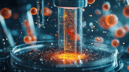 Aufkleber - Microscope slide illuminates hmpv virus sample standard in laboratory environment under scientific analysis